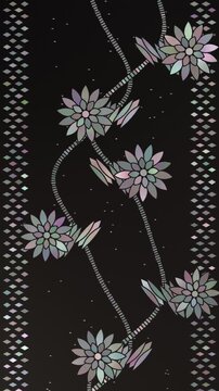 Iridescent floral pattern with shimmering petals