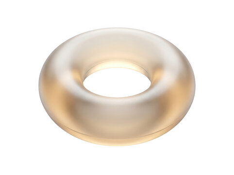 Photorealistic 3d cgi render of shiny gold 3d torus ring isolated on background for professional graphic design