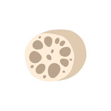 シンプルかわいいレンコンのベクターイラスト