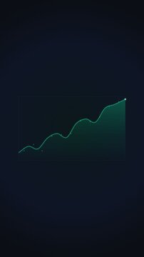 Clean 4K textless data science growth graph animation featuring dynamic regression curve, scatter data points with confidence deviation lines, progressive clip-path suspense reveal, glowing circle mar