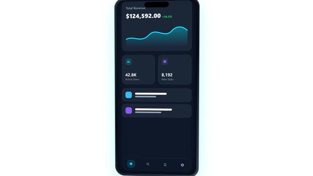 Modern smartphone app interface animation representing mobile technology, digital applications, user interface design, touchscreen interaction, and mobile services.