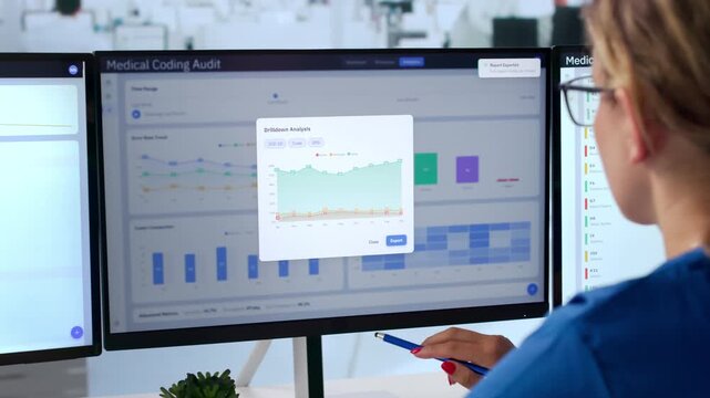 Medical Coder Carefully Reviews Clinical Documents