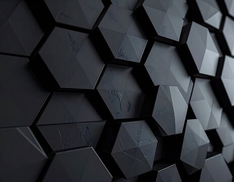 A close-up view of a textured, dark grey hexagonal pattern.