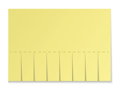 Empty blank sheet paper advertising. Tear-off ads. Street advertisement with tear-off strips.