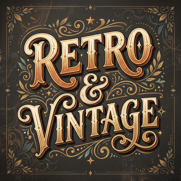 Retro and vintage stylish typography design on dark textured background