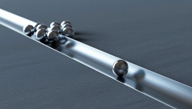 Metal ball and rail symbolize conversion optimization, smoother user journey, and friction reduction for better digital funnel performance.