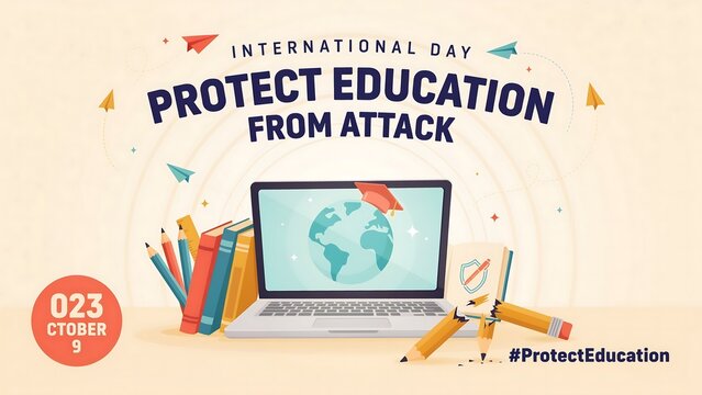 International protect education from attack poster