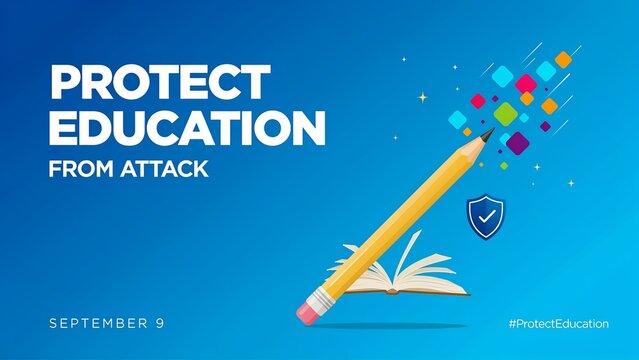 Protect education from cyber attack illustration