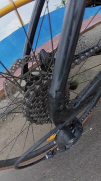 Close Up of Bicycle Rear Derailleur and Cassette