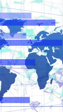 Animation of financial data processing over world map