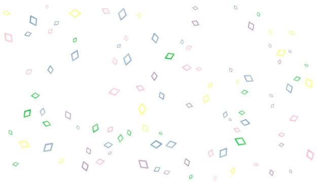 Pastel Diamond Confetti Pattern Scattered On White Background