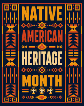 Native American Heritage Month Indigenous Geometric Poster