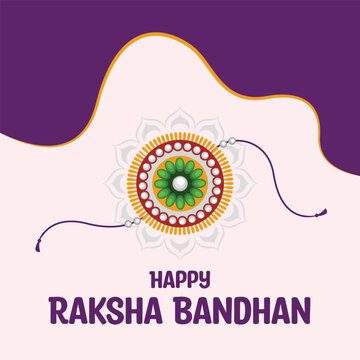 Happy Raksha Bandhan Rakhi Greeting Vector
