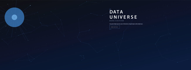 Fototapeta premium Abstract Digital Network Visualization Featuring Abstract Geometric Connectivity and Deep Space Information Architecture Concepts
