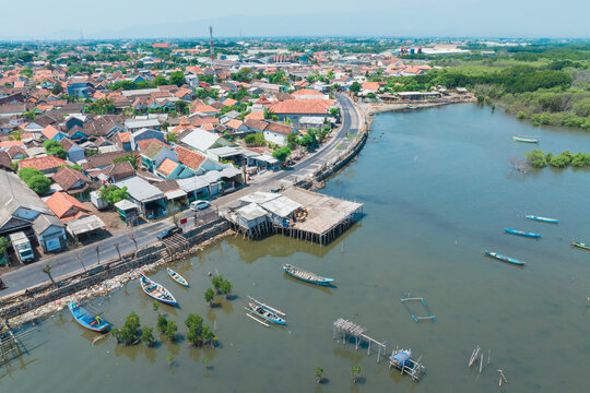 Aerial view of Pangyeok city on Java Island, Indonesia