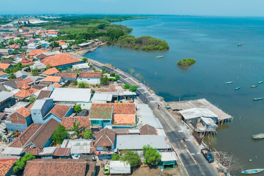 Aerial view of Pangyeok city on Java Island, Indonesia
