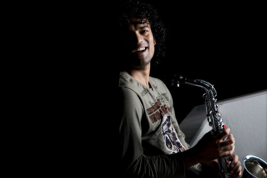 Man with a saxophone 