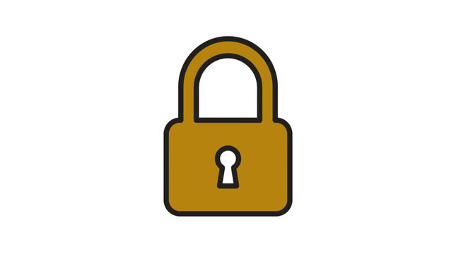 Brown padlock security icon with keyhole.
