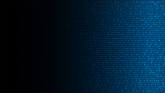 Abstract dark blue technology background with glowing dots and digital line data flow, cyber network connectivity and futuristic high tech web wallpaper design