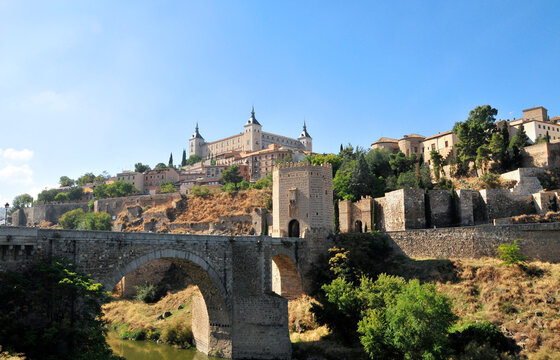 Panoramic view of the city of Toledo in Spain.