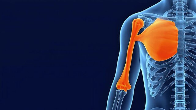3D Medical Illustration of Pectoralis Major Muscle and Arm Bone