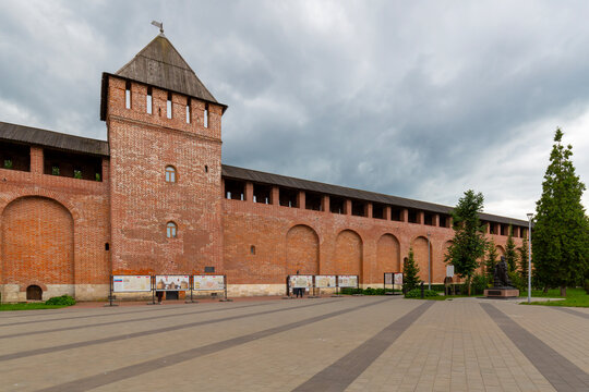 The fortress wall and tower of the Smolensk Kremlin, Russia