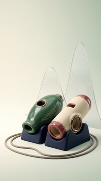 Traditional Mexican artistic instruments displayed in modern style collection
