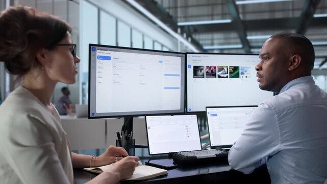 Marketing Manager And Colleague Analyzing Campaign Data Together.