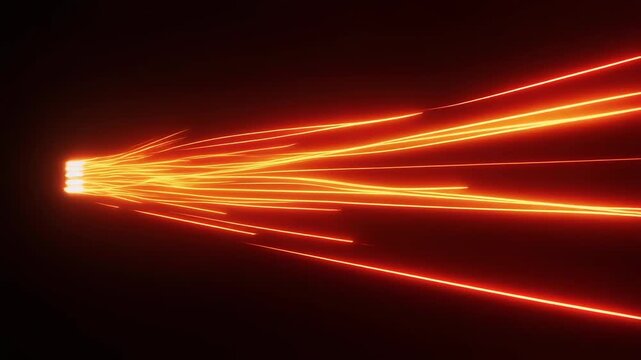 3D hot air flow animation &mdash; warm wind waves blowing from an air conditioner, glowing red-ora