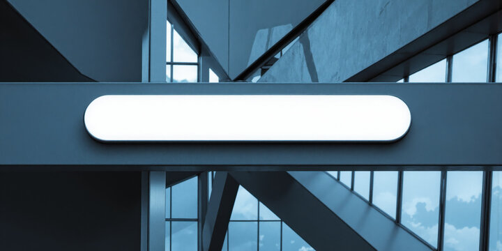 Abstract search bar outline floating over dusty blue gradient, curiosity and discovery theme, tech UI inspired branding