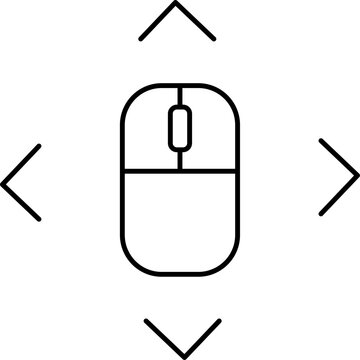 Computer mouse icon with directional arrows