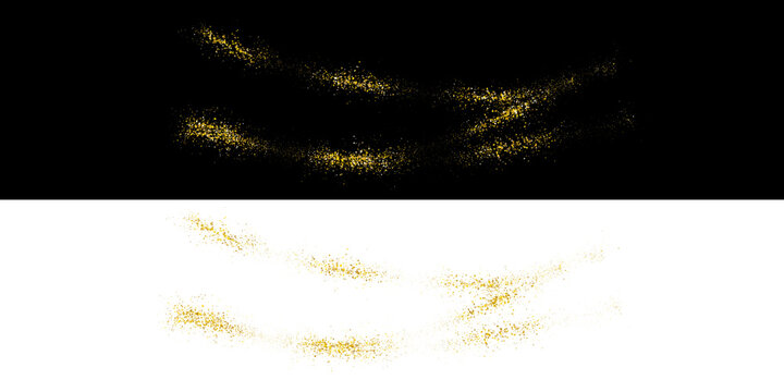 Black Gold Sparkle Background, Elegant Glittering Particles on Dark Luxury Banner