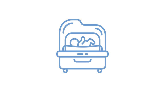 Purple neonatal incubator bed icon for newborns.