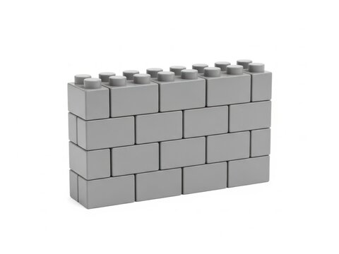 Gray lego wall made of bricks