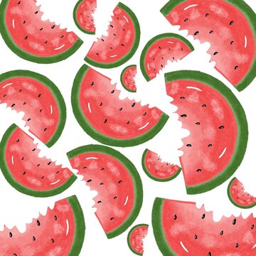 seamless pattern with watermelon