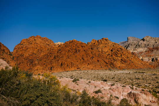 Red Rock Canyon landscape on a bright sunny day