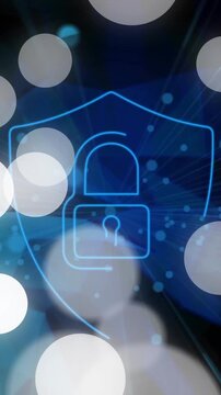 Animation of white spots over shield and padlock