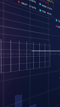 Financial data and stock market trends animation over timeline from 2004 to 2019