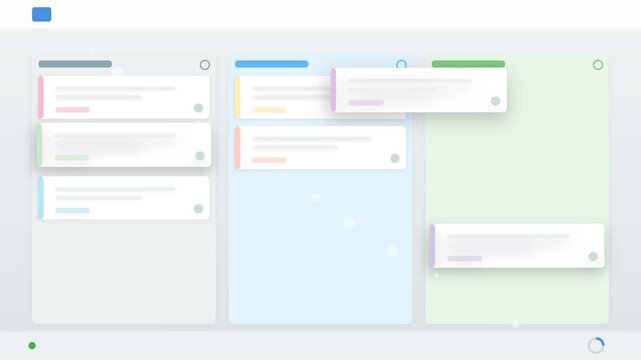 Digital Kanban Board Task Management Workflow Animation