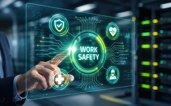 Workplace Safety and Occupational Health Holographic Technology Concept