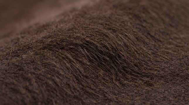 Close up view of dark brown fur texture.