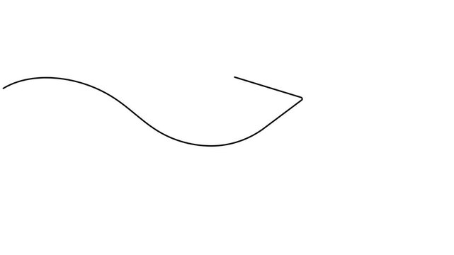 Animated cursor icon sign continuous one line drawing moving on white background animation 