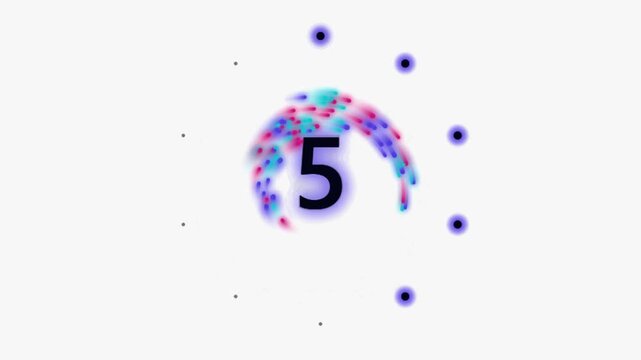 number one made of colorful splashes