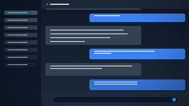 Modern AI Powered Chatbot Interface Mockup with Animated Messaging Bubbles