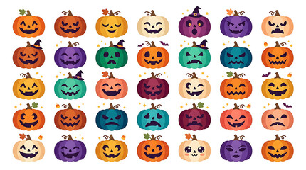 Naklejka premium Colorful Pumpkin Pattern
