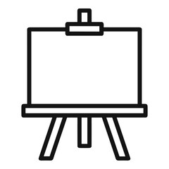 Fototapeta premium Art easel vector line icon illustration for creativity