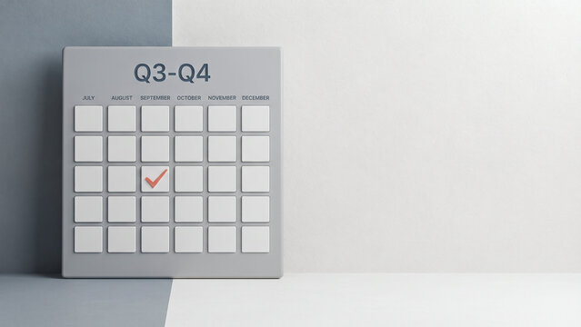 q3 q4 months calendar schedule planning check mark