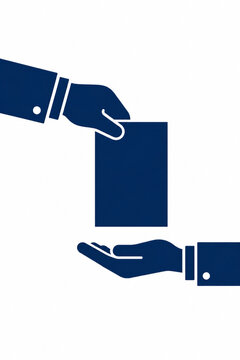 Vector illustration of business document handover