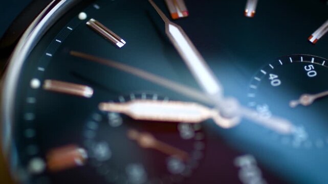 Macro view of a wristwatch showcasing intricate clockwork details.