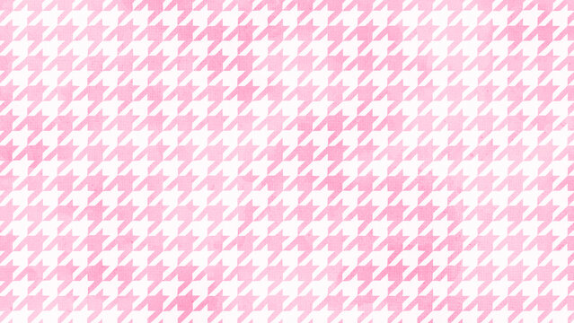 Fine pink hand-drawn houndstooth pattern background